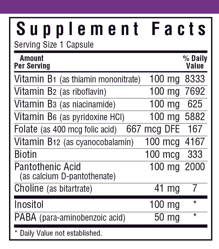 A jar of Bluebonnet B-Complex 100