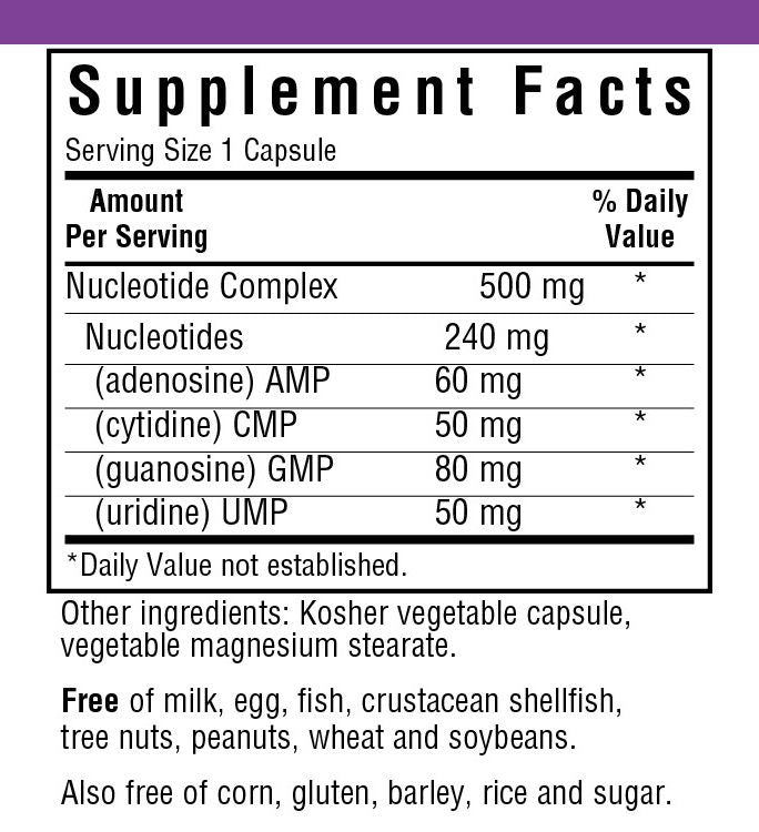 A bottle of Bluebonnet Nucleotide Complex