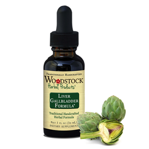 A bottle of Woodstock Herbal Products Liver Gallbladder Formula