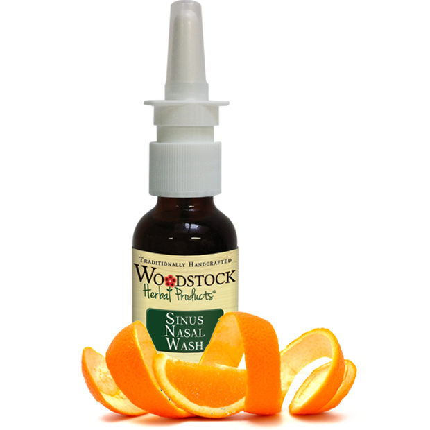 A bottle of Woodstock Herbal Products Sinus Nasal Wash