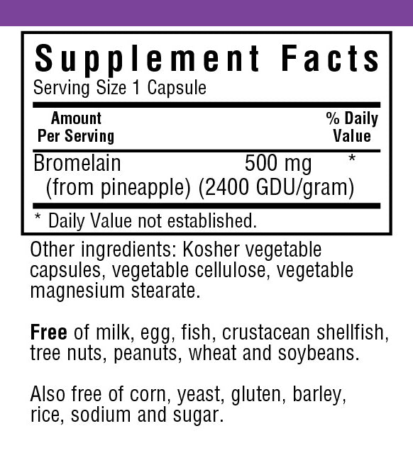 A bottle of Bluebonnet Super Bromelain 500 Mg