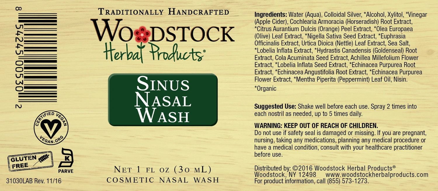 A bottle of Woodstock Herbal Products Sinus Nasal Wash