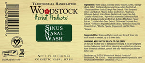 A label with additional info with Woodstock Herbal Products Sinus Nasal Wash