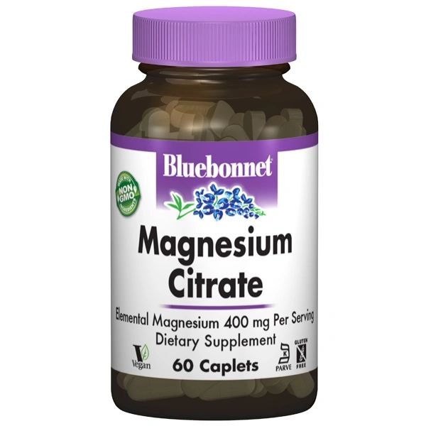 A bottle of Bluebonnet Magnesium Citrate 400 mg