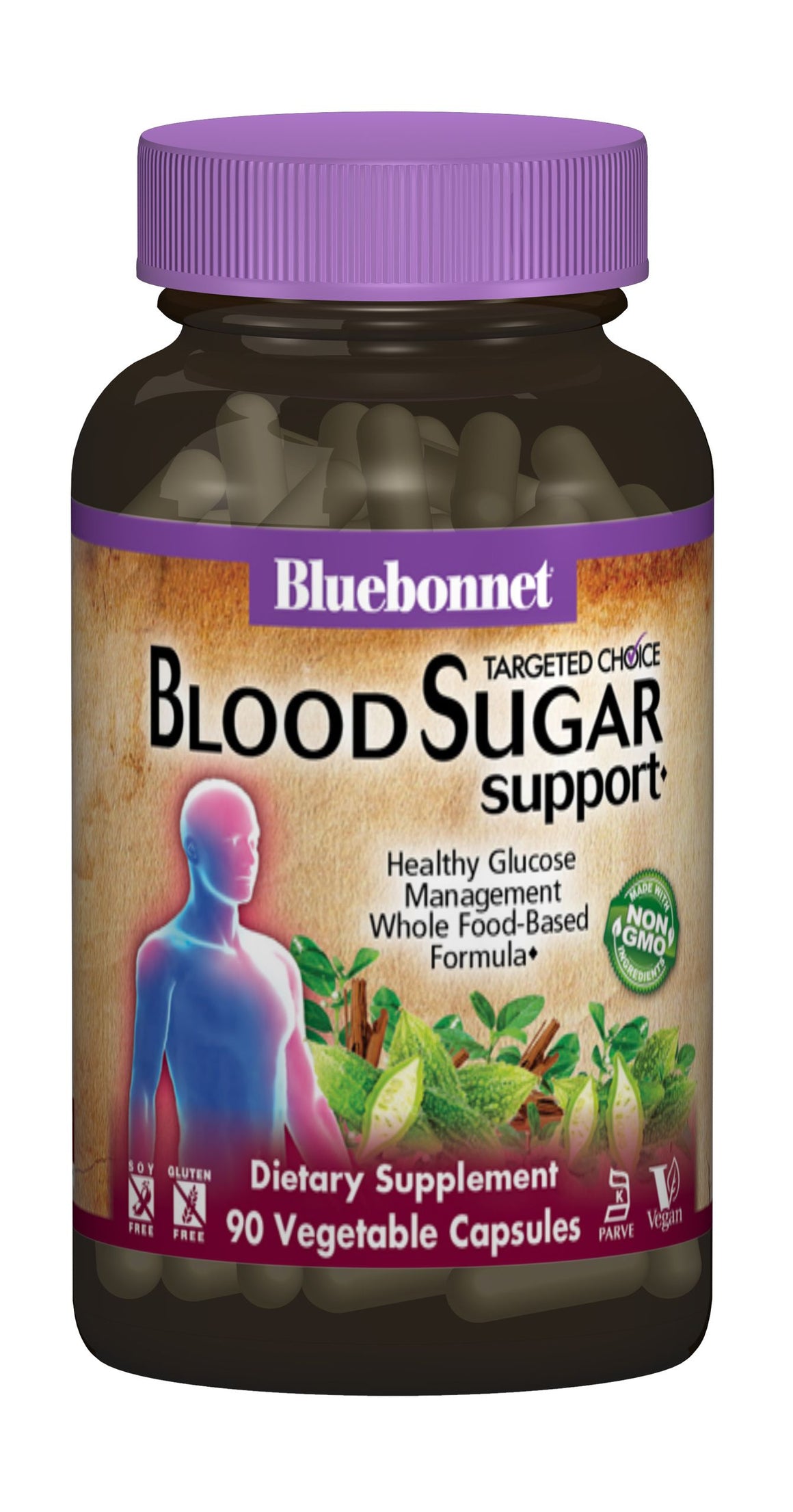 A bottle of Bluebonnet Targeted Choice® Blood Sugar Support