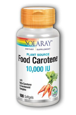 A bottle of Solaray Food Carotene 10000 IU
