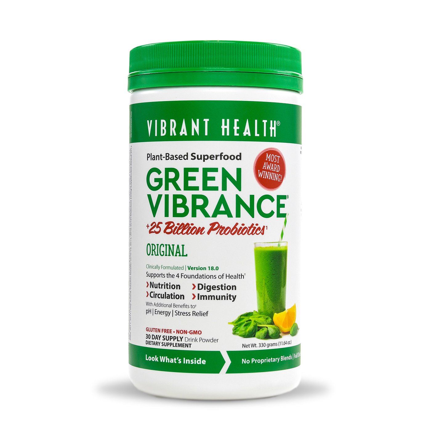 A bottle of Vibrant Health Green Vibrance
