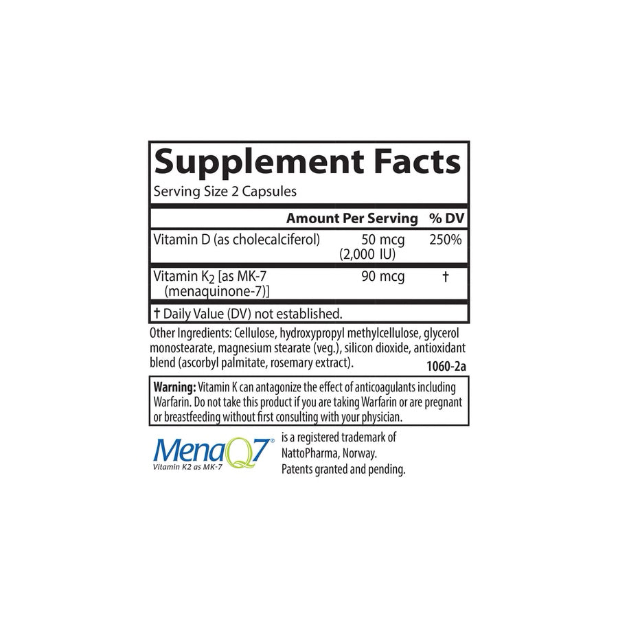 Vitamin D3 + K2 - Carlson Labs - 120 capsules