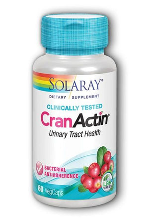 A bottle of Solaray CranActin Urinary Tract Health