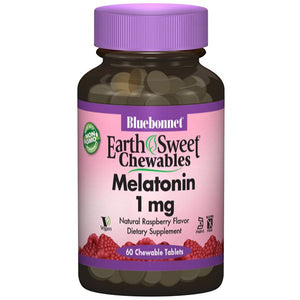 A bottle of Bluebonnet EarthSweet® Chewables Melatonin 1mg