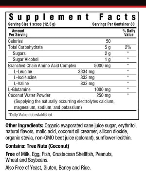 Supplement Facts for Bluebonnet Extreme Edge® BCAA plus Glutamine
