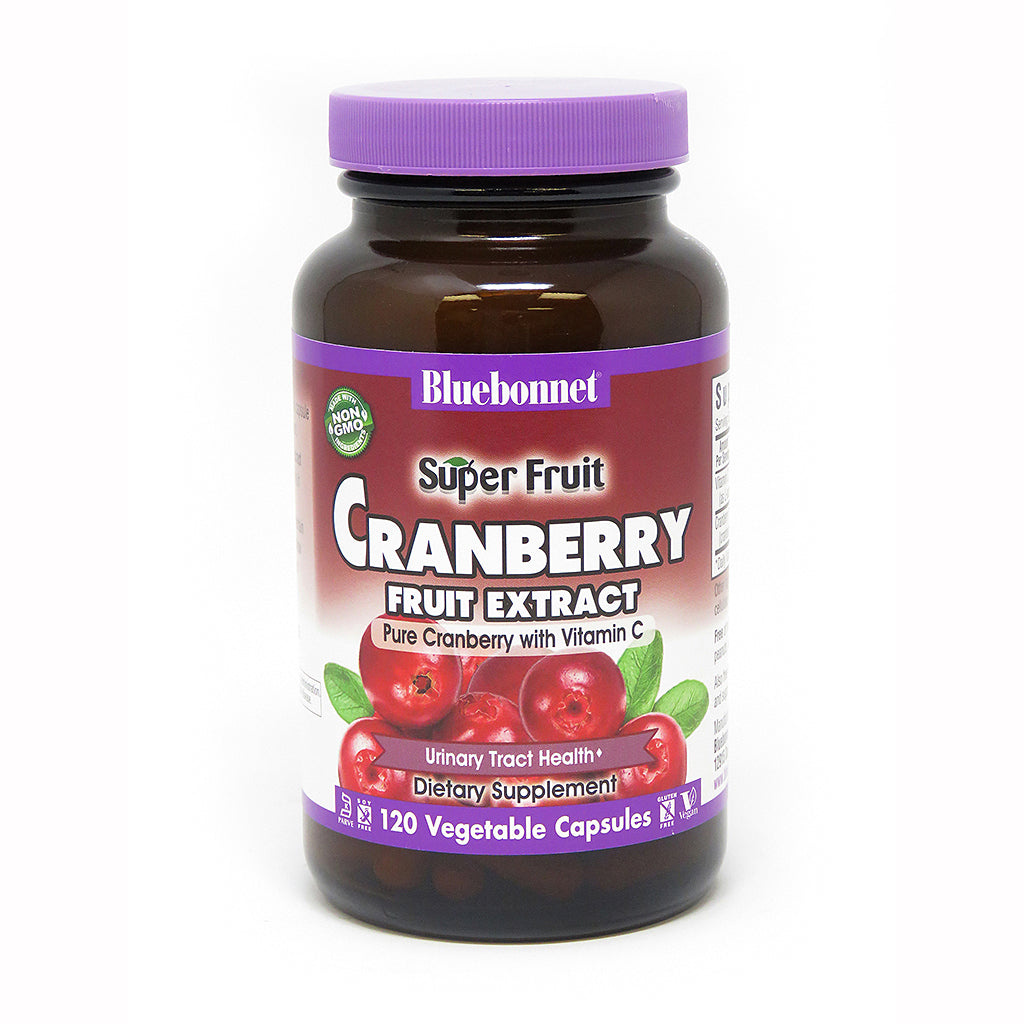 A bottle of Bluebonnet Super Fruit Cranberry Fruit Extract