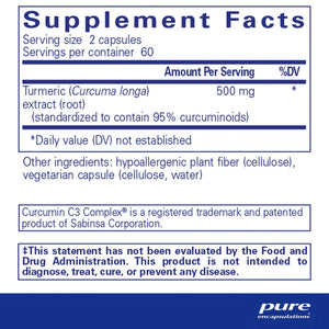 Curcumin - Pure Encapsulations - supplement facts