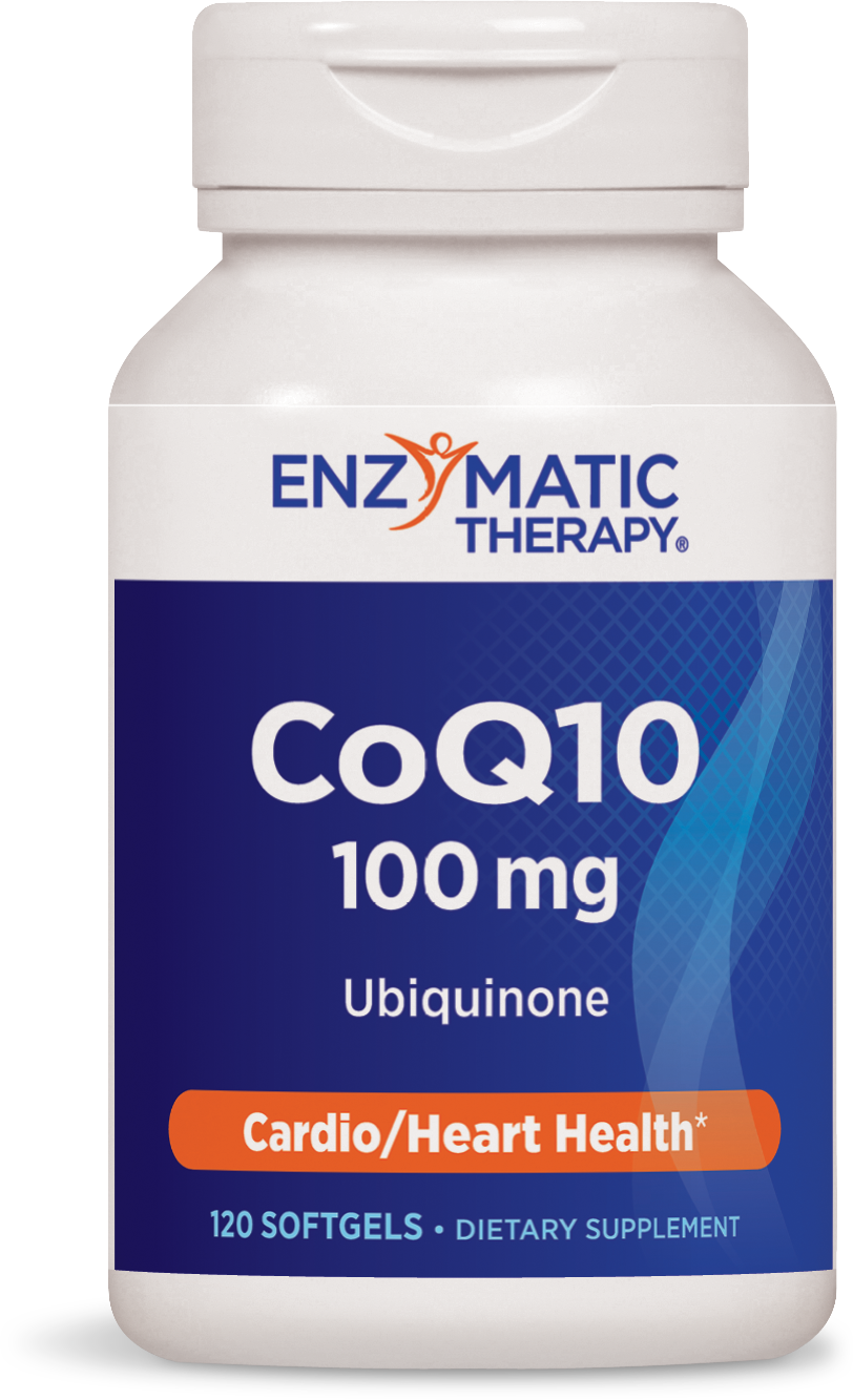 A bottle of Enzymatic Therapy CoQ10 100 mg