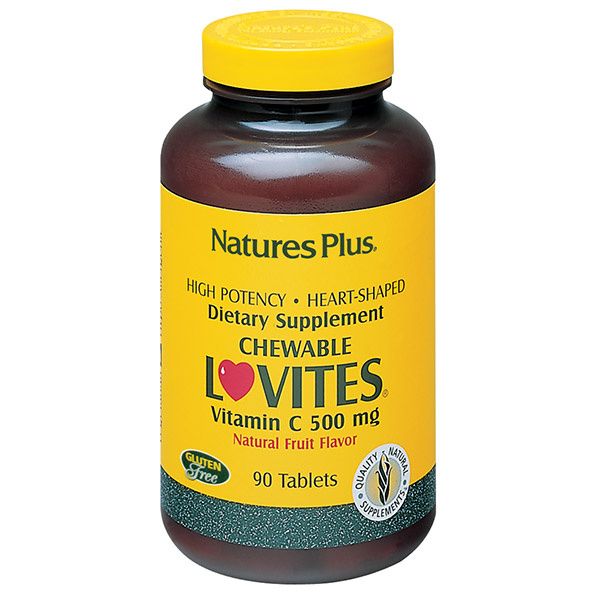 A bottle of Nature's Plus Lovites® Chewable Vitamin C 500 mg