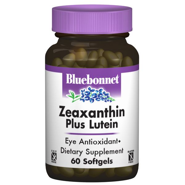 A bottle of Bluebonnet Zeaxanthin Plus Lutein