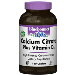 A bottle of Bluebonnet Calcium Citrate Plus Vitamin D3