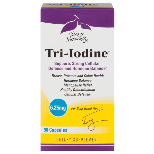 A package of Terry Naturally Tri-Iodine® 6.25 mg