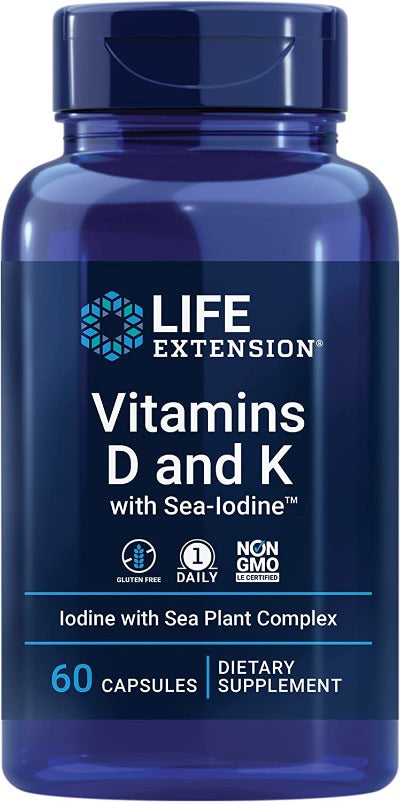 Vitamins D and K with Sea-Iodine™ - Life Extension - 60 capsules
