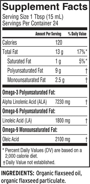 Supplement Facts for Barleans Organic Lignan Flax Oil
