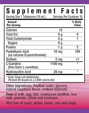 A bottle of Bluebonnet Liquid L-Carnitine 1100 mg