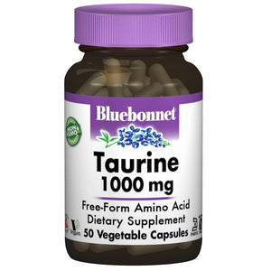 A bottle of Bluebonnet Taurine 1000 mg
