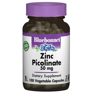 A bottle of Bluebonnet Zinc Picolinate 50 mg