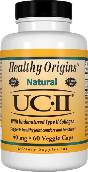 A bottle of Healthy Origins UC II Collagen 40 mg