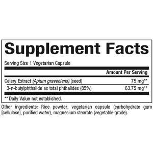 Supplement Facts for Natural Factor Celery Seed Extract