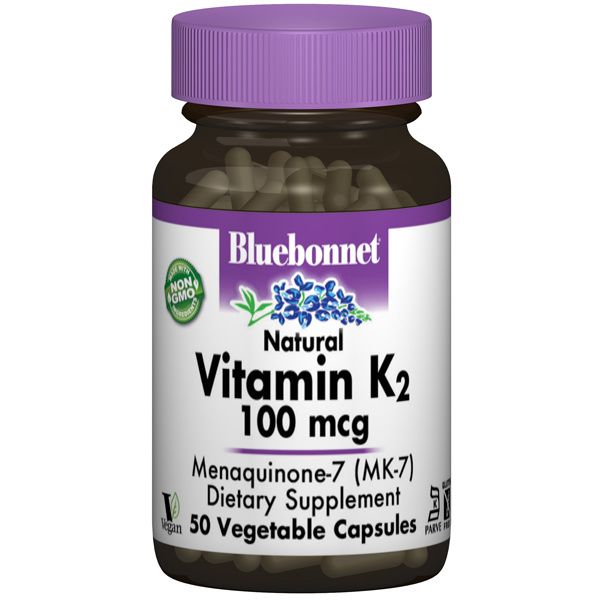 A bottle of Bluebonnet Vitamin K2 100 mcg