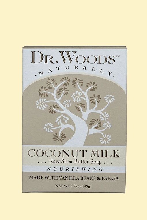 A package of Dr. Woods Bar Soap Coconut Milk 