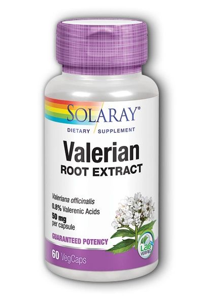 A bottle of Solaray Valerian Root Extract