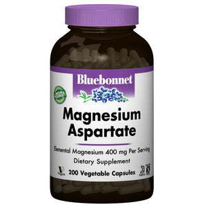 A bottle of Bluebonnet Magnesium Aspartate 400 mg