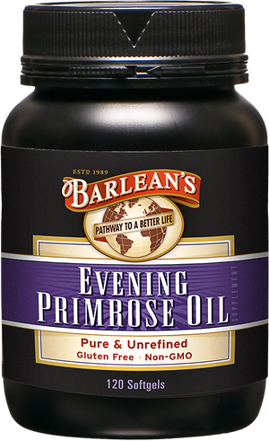 A bottle of Barleans Evening Primrose Oil
