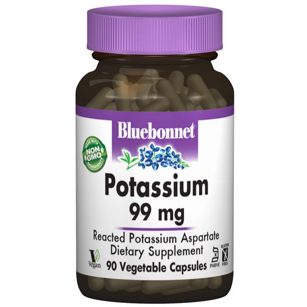 A bottle of Bluebonnet Potassium 99 MG