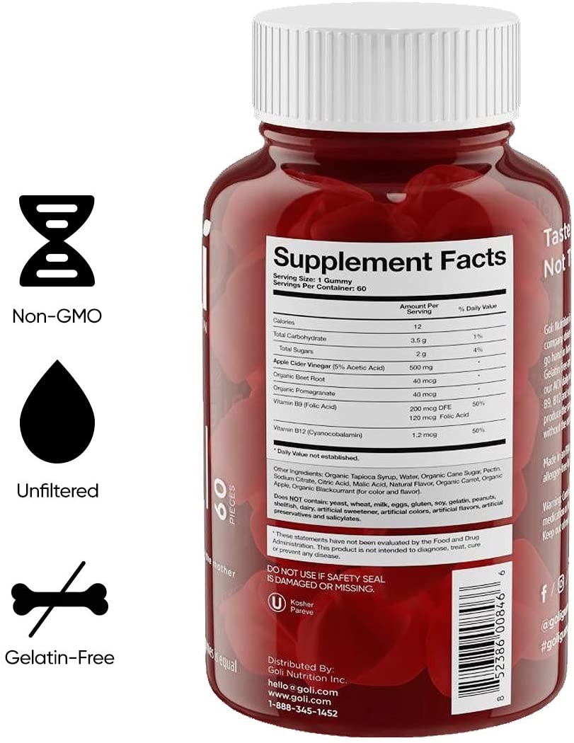 Apple Cider Vinegar Gummies - Goli Nutrition - 60 gummies