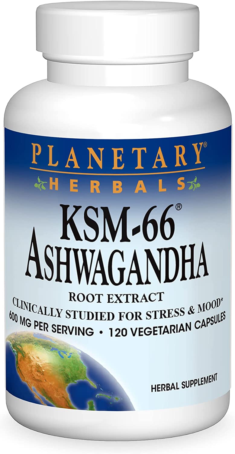 KSM-66 Ashwagandha Root Extract - Planetary Herbals - 120 capsules