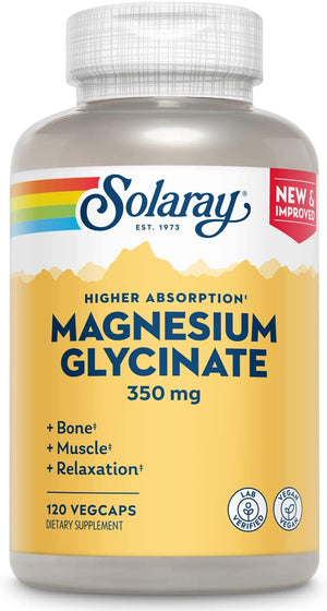 Magnesium Glycinate 350 mg  - Solaray - 120 vegcap