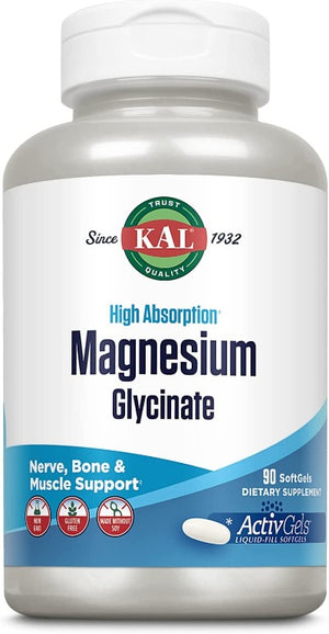 Magnesium Glycinate ActivGels - KAL - 90 softgels