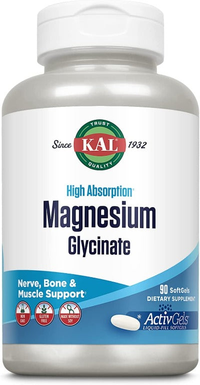 Magnesium Glycinate ActivGels - KAL - 90 softgels