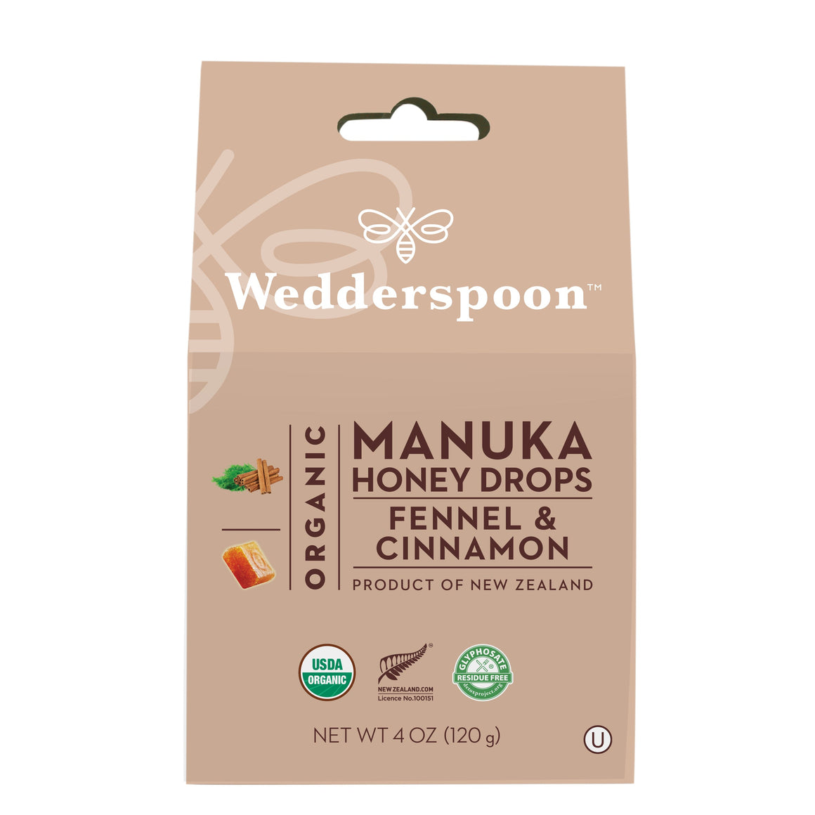 Organic Manuka Honey Drops - Fennel Cinnamon