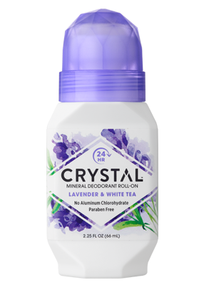 Crystal Mineral Deodorant Roll On Lavender & White Tea