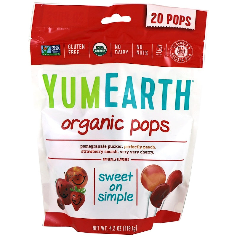 Bag of YumEarth organic lollipops assorted flavors