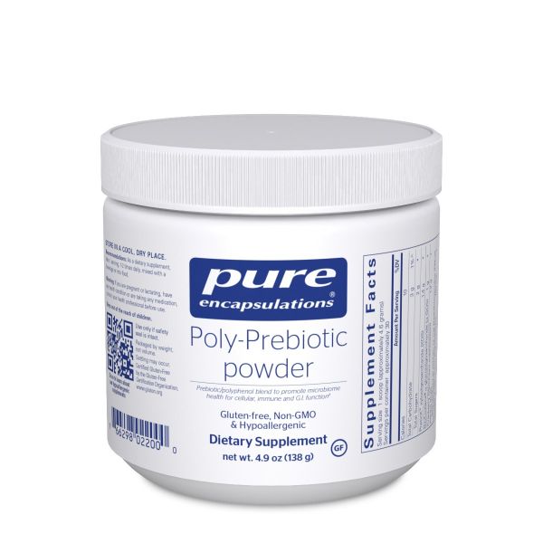 A jar of Pure Poly-Prebiotic Powder