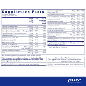 Prenatal Nutrients - Pure Encapsulations - supplement facts