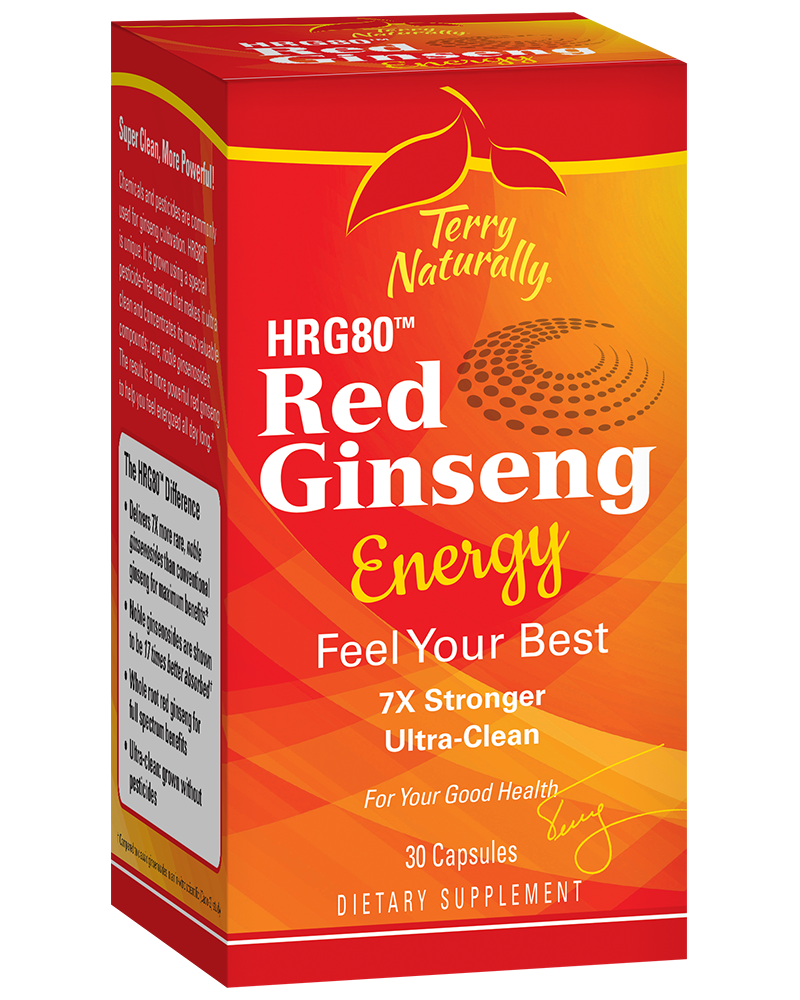 A package of Terry Naturally Red Ginseng (HRG80™) Energy