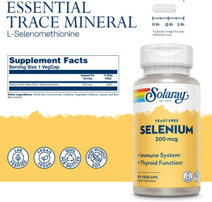 Selenium 200, Yeast-Free - Solaray - 90 capsules