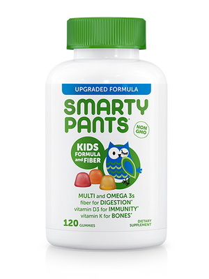 A bottle of Smartypants Kids Complete and Fiber