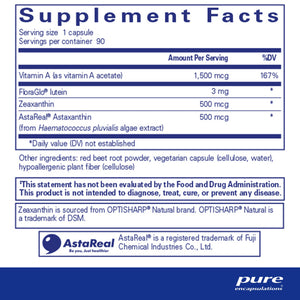 Vitamin A + Carotenoids - Pure Encapsulations - supplement facts