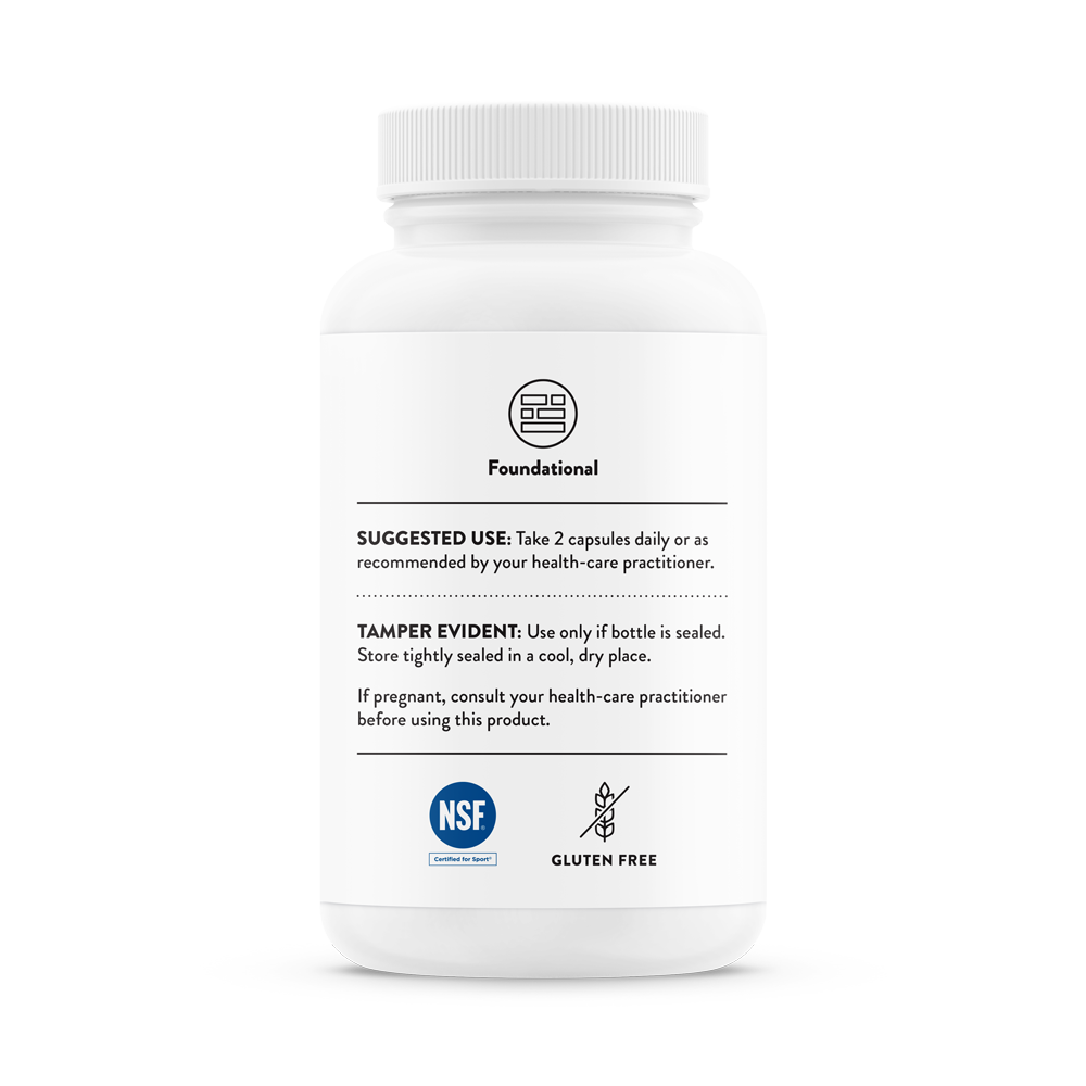 A bottle of Thorne Basic Nutrients 2/Day - NSF Certified for Sport